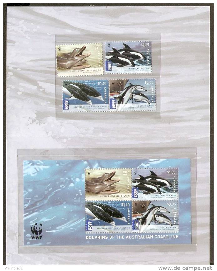 Australia 2009 WWF - Dolphins Of Australian Coastline Marine Life Mammals  Presentation Pack SET+M/s MNH # 7904 - Dolphins