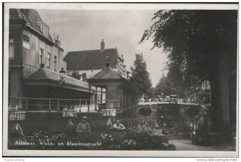 RP ALKMAAR VISCH EN BLOEMENMARKT NETHERLANDS HOLLAND POSTALLY USED - Alkmaar