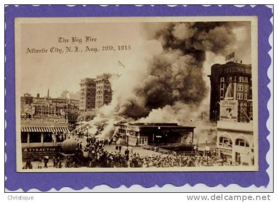 RPPC The Big Fire Atlantic City, NJ, Aug. 20th, 1915 - Other & Unclassified