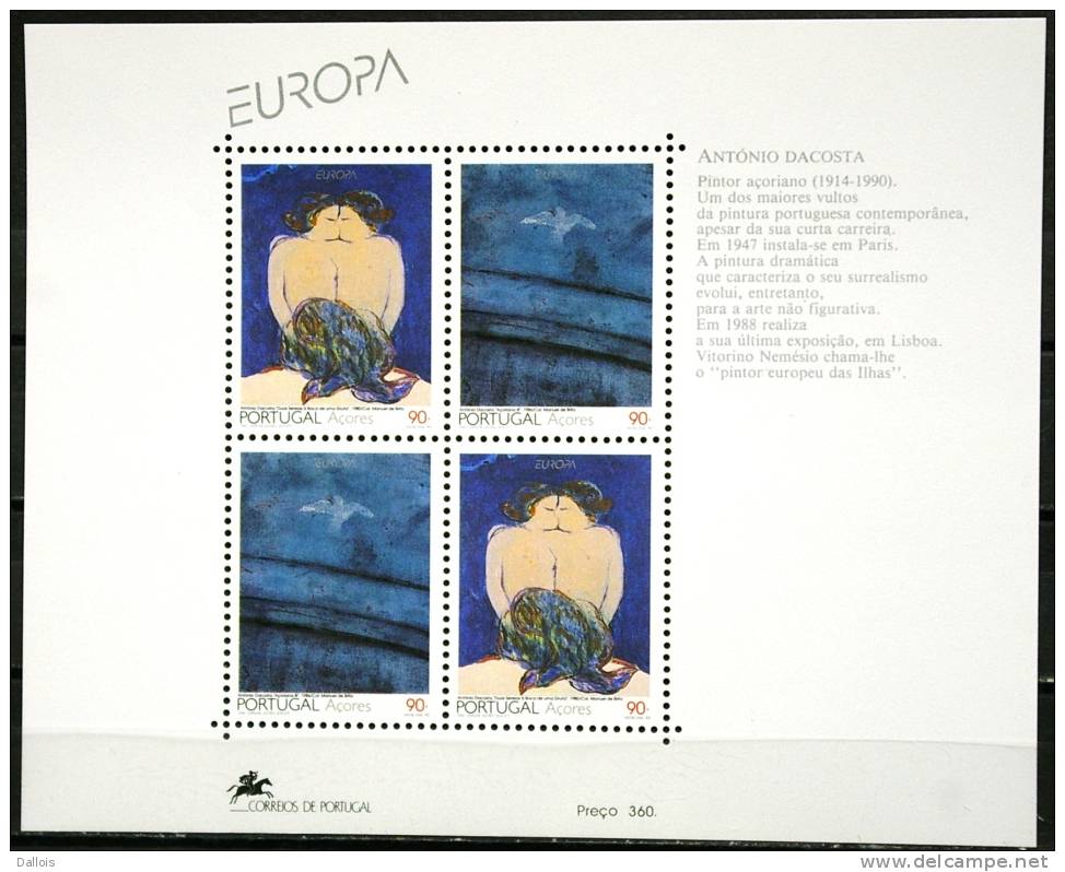 Portugal - Açores - 1993 - Europa - Tableaux D´Antonio Dacosta - Contemporary Paintings By Antonio Dacosta - Neuf - 1993