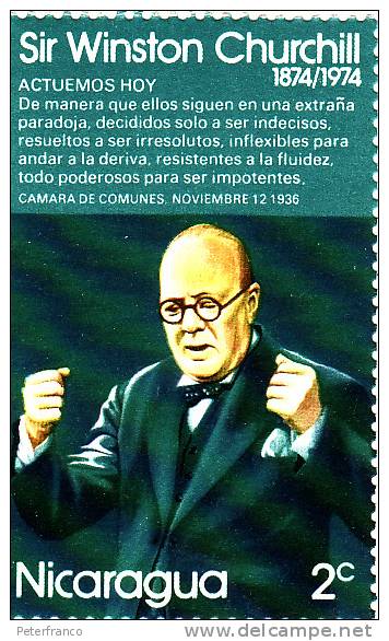 Nicaragua - Centenario Della Nascita - Sir Winston Churchill