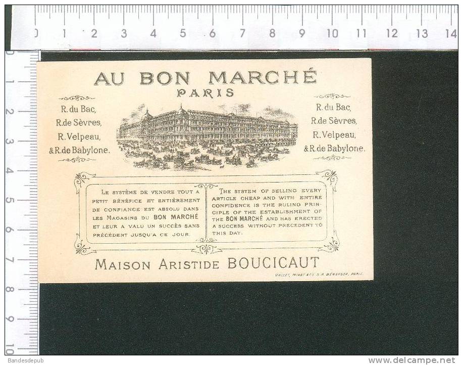 AU BON MARCHE Chromo Dorée Vallet Minot Angleterre Enfant Oiseau Houx - Au Bon Marché