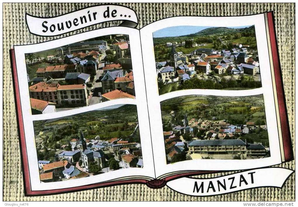 63-SOUVENIR DE MANZAT.. .....CPSM  GRAND FORMAT 4 VUES - Manzat