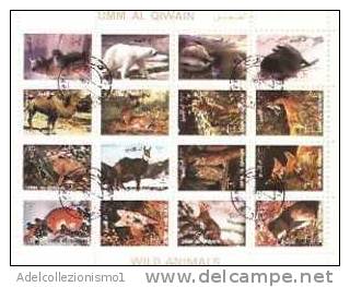 31700)foglio Commemorativo Serie  Animali Di 16 Valori  + Annullo - Umm Al-Qiwain