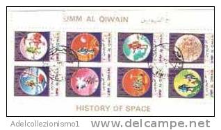 31701)foglio Commemorativo Serie  Apollo 12 Di 8 Valori  + Annullo - Umm Al-Qiwain