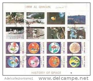 31724)foglio Commemorativo Serie Hystory Of Space-apollo 12 Di 16 Valori + Annullo - Umm Al-Qiwain