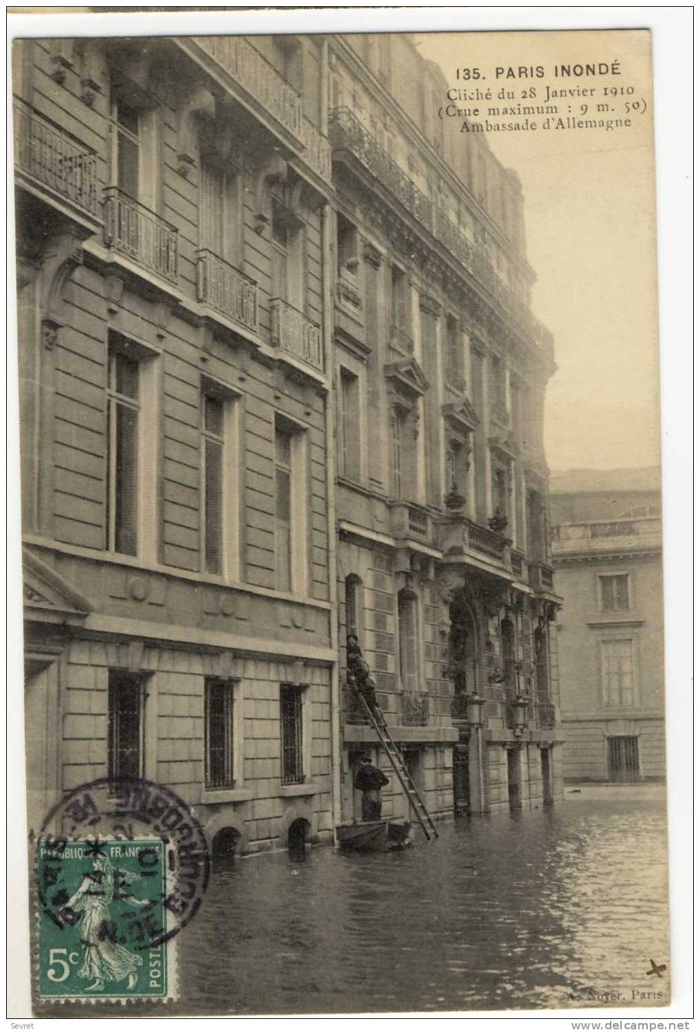 PARIS INONDE.-   Ambassade D'Allemagne - La Crecida Del Sena De 1910