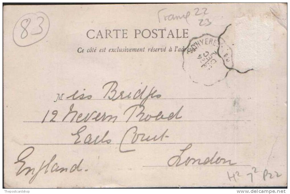 CPA 83 HYERES, AVENUE GODILLOT CHAMBOURLIER HYERES UNDIVIDED BACK POSTALLY USED FRANCE - Hyeres