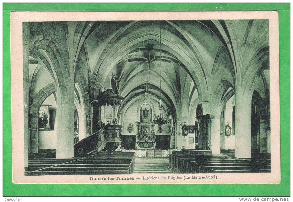 QUARRE LES TOMBES - INTERIEUR DE L´EGLISE - Carte Vierge - Quarre Les Tombes