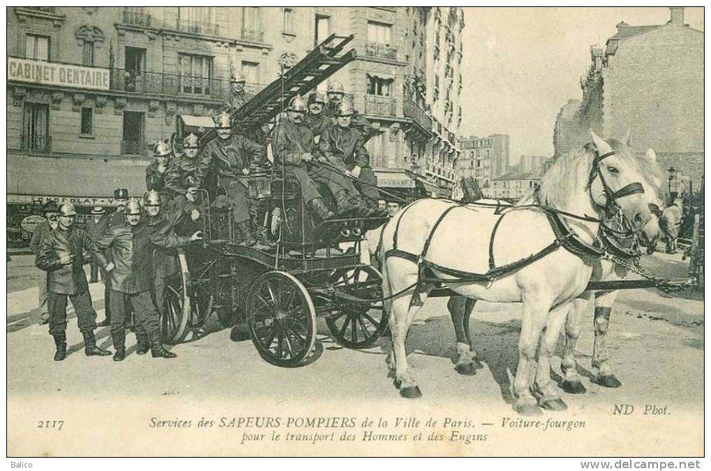 Sapeurs-Pompiers De Paris - Ville De Paris Pour Le Transport Des Hommes Et Des Engins. - Feuerwehr