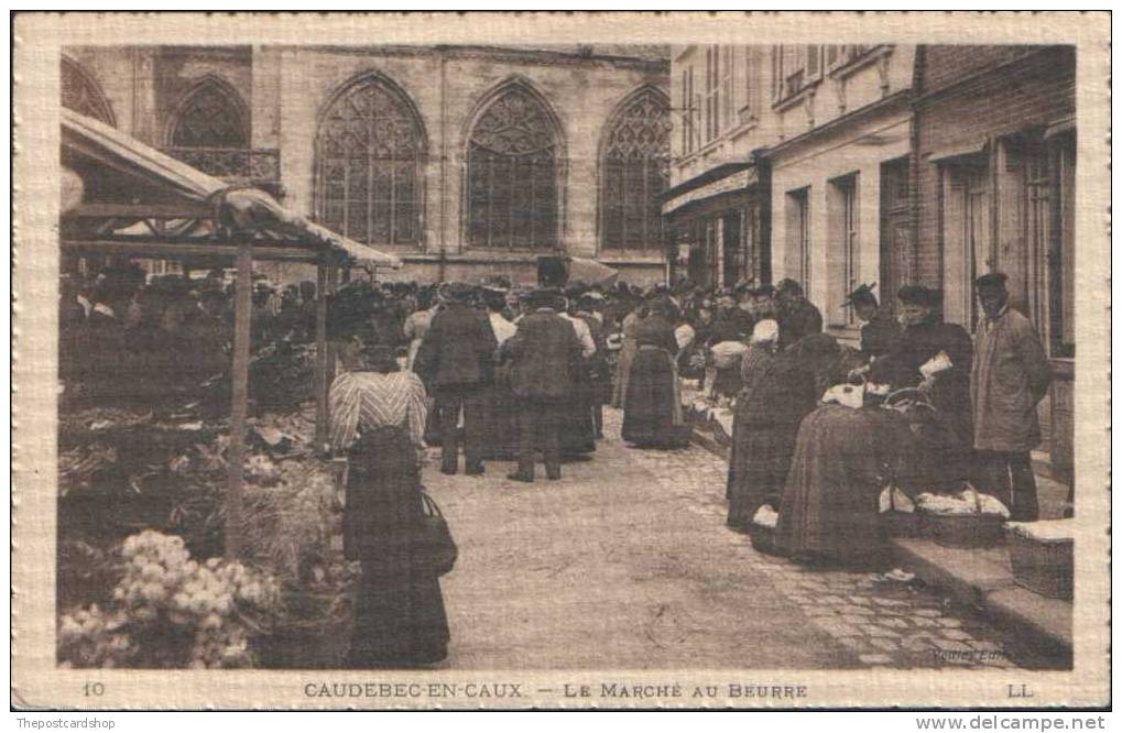 CPA  76- Caudebec-en-Caux- Le Marché Au Beurre-Trés Belle Animation CAUDEBEC EN CAUX FRANCE BUTTER MARKET LOUIS LEVY LL - Caudebec-en-Caux