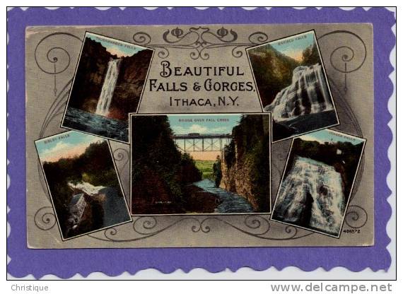 Multi-view Beautiful Falls & Gorges, Ithaca, NY  1916 - Syracuse