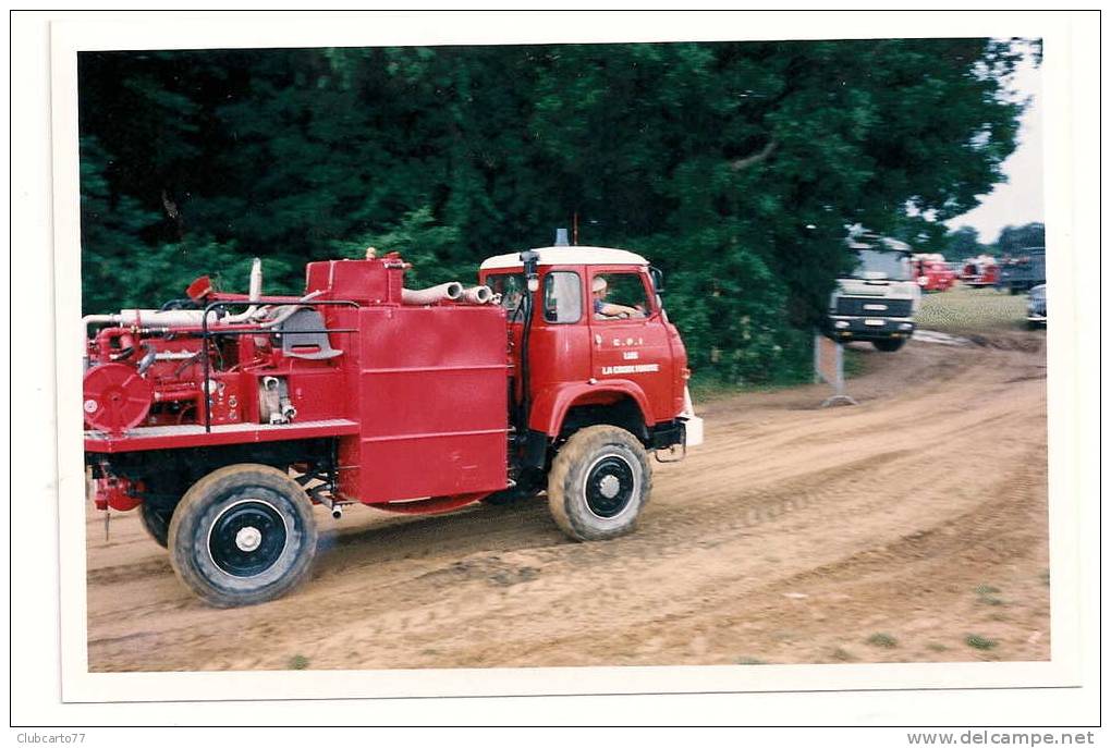 Lans-La-Croix-Haute (26) : Camion De Pompier Transport Lors D´un Rassemblement De PL En 1998 (animée) PHOTO RARE. - Autres & Non Classés