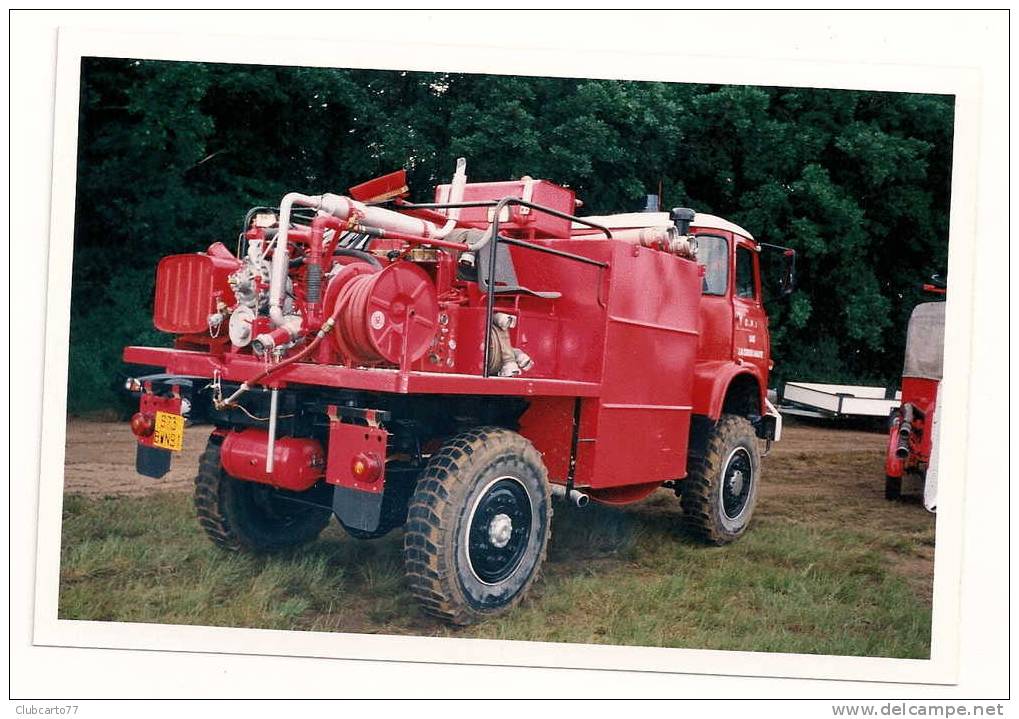 Lans-La-Croix-Haute (26) : Camion De Pompier Transport Lors D´un Rassemblement De PL En 1998 (animée) PHOTO RARE. - Altri & Non Classificati