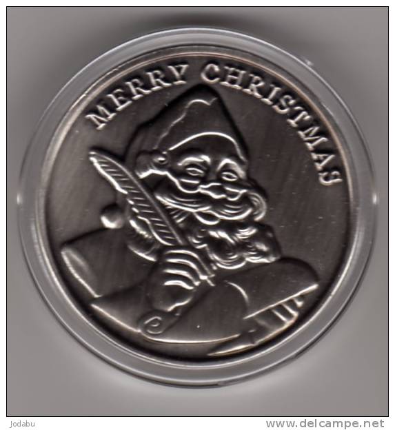 JOYEUX-NOEL..  Trés Belle Médaille Merry-chrismas  (40mm) (30grs) Plaqué Argent Antique - Autres & Non Classés