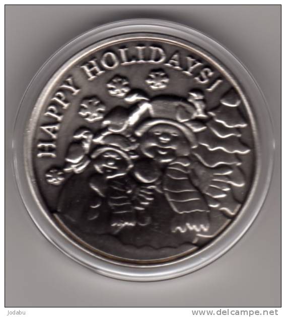 JOYEUX-NOEL..  Trés Belle Médaille Merry-chrismas  (40mm) (30grs) Plaqué Argent Antique - Autres & Non Classés