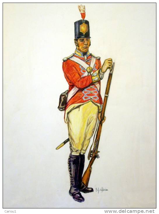C1 DESSIN Couleurs BRITISH INFANTRY Napoleon JULLIAN - Dibujos