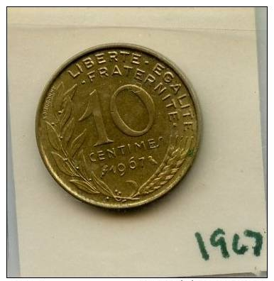 France 10 Centimes 1967 - Sonstige & Ohne Zuordnung