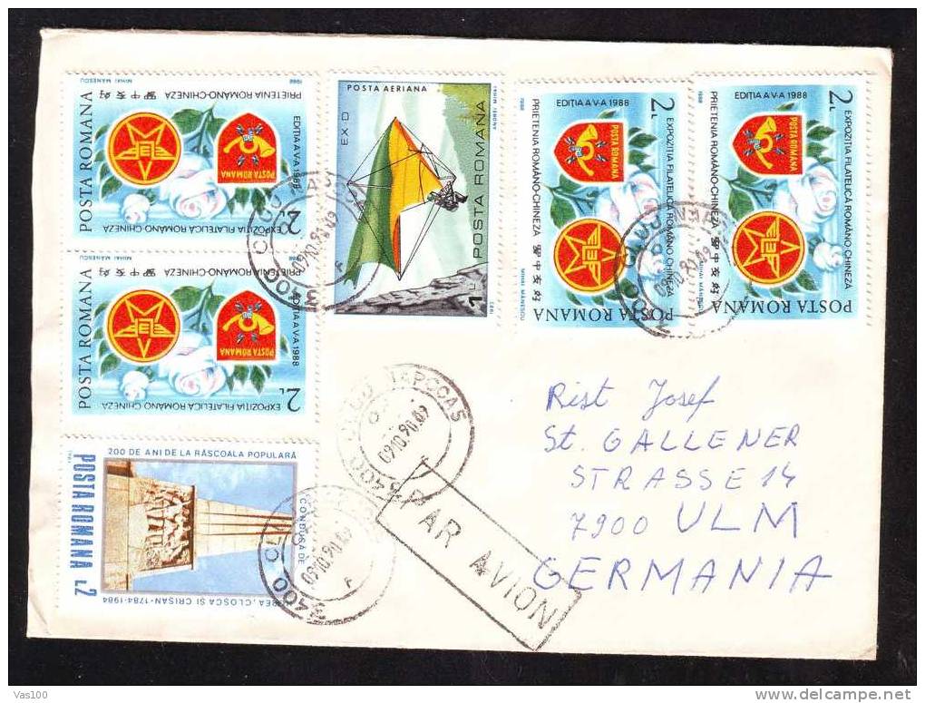 Romania To Germania,1990  Nice Franking 6 Stamps On  Cover!! - Lettres & Documents
