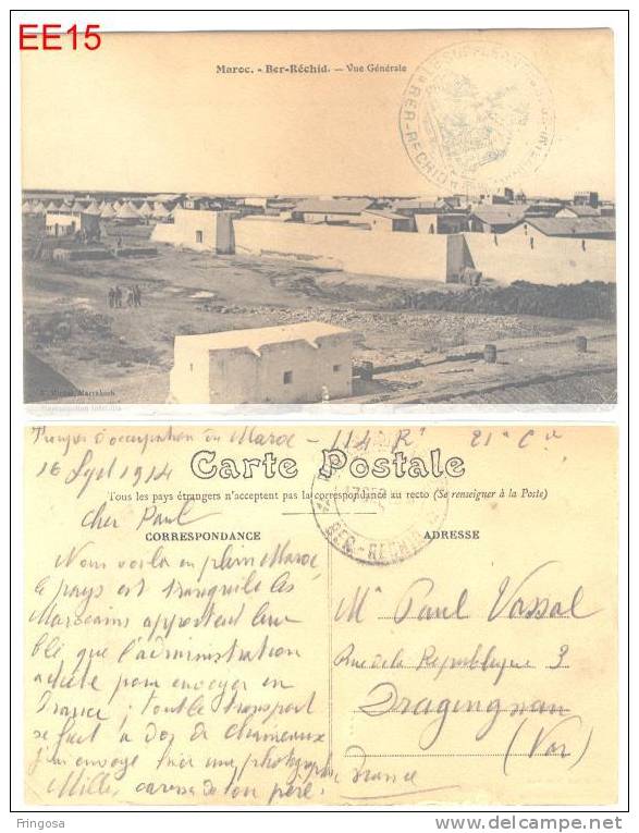 Maroc Ber - Réchid - Vue Générale: Used 1914: Caixa #3 - Morocco (1956-...)