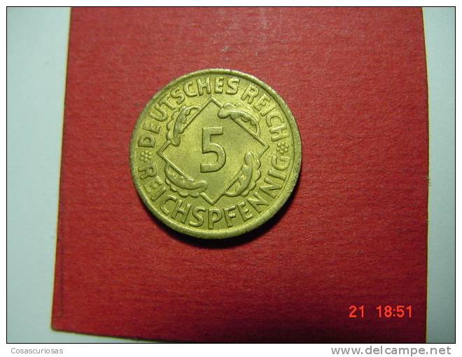 975 GERMANY ALEMANIA  5 REICHSPFENNING    AÑO / YEAR 1924 G   XF - 5 Renten- & 5 Reichspfennig