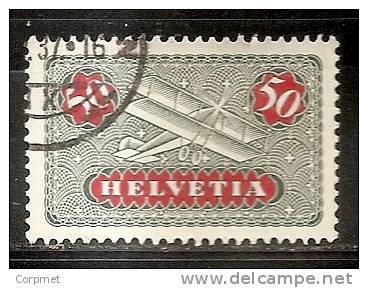 SWITZERLAND - AIR MAIL 1922-33 Yvert # 9a - Gris-vert Et Rouge - VF USED - Gebraucht