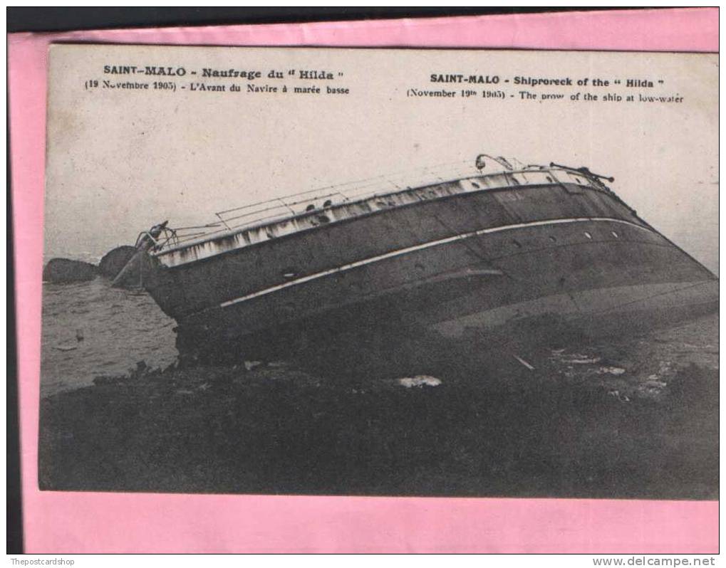 CPA 35 SHIPWRECK DISASTER SHIPPING NAUFRAGE DU HILDA 1905 MERCHANT SHIPPING FRANCE - Commerce