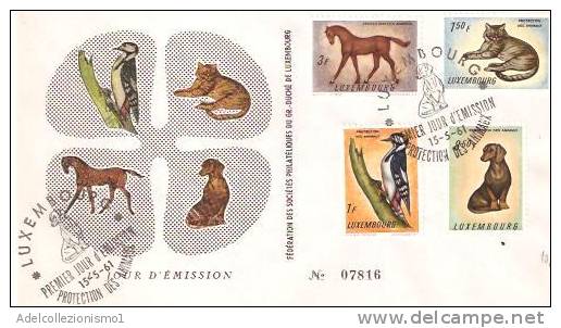 31768)lettera F.d.c. Animali Con 4 Valori + Annullo - FDC