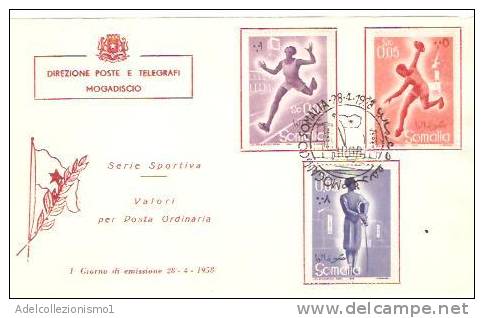 31775)n°3 Frontespizi F.d.c. Con 3+3+4 Valori Serie Sportiva + Annullo - Somalia (1960-...)