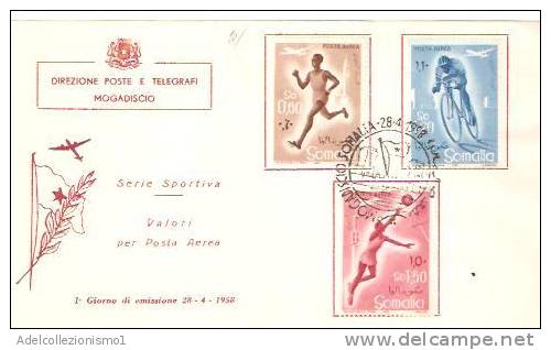 31775)n°3 Frontespizi F.d.c. Con 3+3+4 Valori Serie Sportiva + Annullo - Somalië (1960-...)