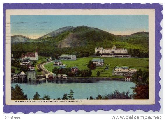 Mirror Lake And Stevens House, Lake Placid, NY  1922 - Adirondack