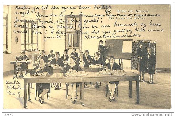 BRUXELLES Mode Etterbeek INSTITUT Ste GENEVIÈVE Salle De Coupe Et De Confection 1930 - Bildung, Schulen & Universitäten