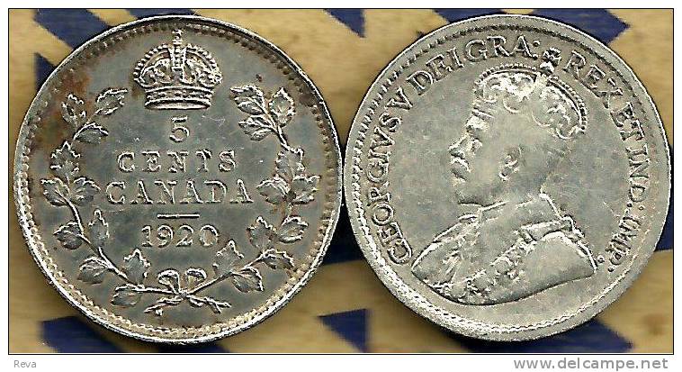 CANADA 5 CENTS WREATH FRONT KGV HEAD BACK 1918 AG SILVER VF KM23a READ DESCRIPTION CAREFULLY !!! - Canada