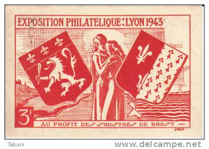 France, Lyon.1943.Exposition Philatelique.CPA. - Lettres & Documents