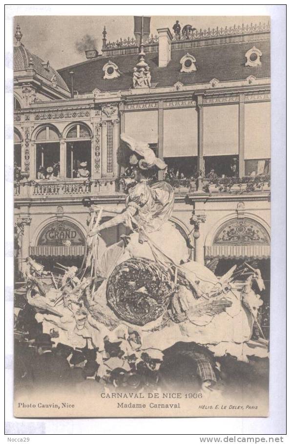 ANTICA CARTOLINA DEL CARNEVALE DI NIZZA DEL 1906. (8) ANIMATISSIMA!!!! - Costumi