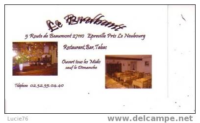 PETITE CARTE PUBLICITAIRE   -  LE BRABANT  - Restaurant à  EPREVILLE Près Le NEUBOURG, 27 - Otros & Sin Clasificación