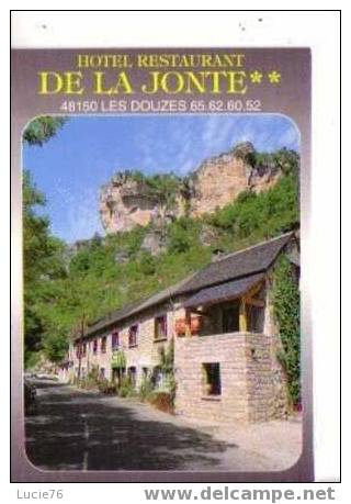 PETITE CARTE PUBLICITAIRE   -  Hôtel Restaurant De La JONTE  -  Les DOUZES, 48 - Otros & Sin Clasificación