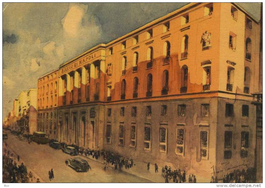 BANCO DI NAPOLI   RETRO TIMBRO SEDE DI BARI  FIERA DEL LEVANTE  NON  VIAGGIATA   COME DA FOTO - Banken