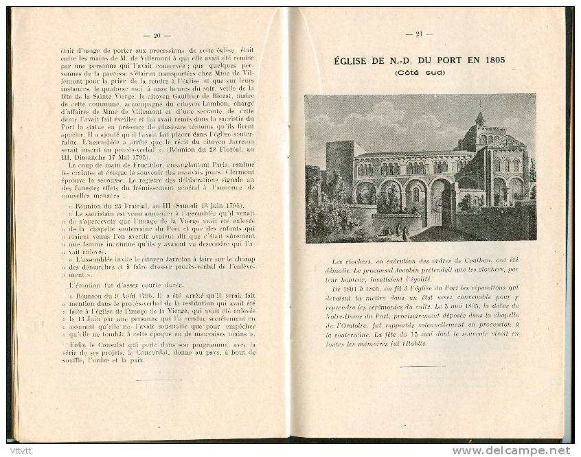 Notre-Dame Du Port (Clermond-Ferrand) Par Le Chanoine Crégut (1928), "A Travers Le Vieux Clermont", 32 Pages... - Auvergne