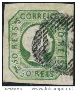 Portugal #7 SUPERB Used King Pedro V Of 1855, Expertized - Gebruikt