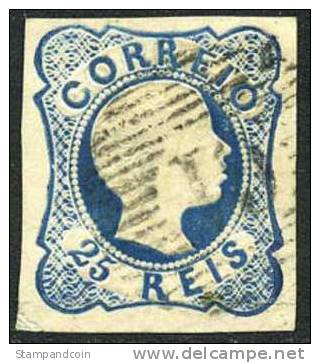 Portugal #10a Type I XF Used King Pedro V Of 1856 - Oblitérés