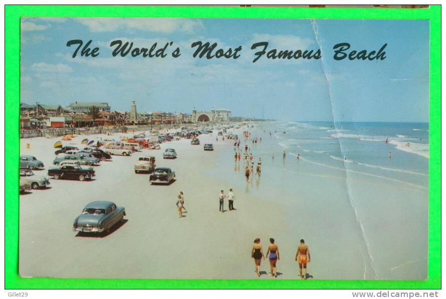 DAYTONA BEACH, FL. - WORLD´S MOST FAMOUS BEACH - ANIMATED OLD CARS - TRAVEL IN 1963 - DEXTER PHOTO SERVICE  - - Daytona