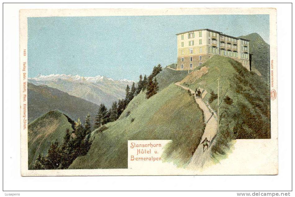 OLD FOREIGN 2813 - SUISSE SWISS SWITZERLAND - STANSERHORN HOTEL BERNERALPEN - Stans