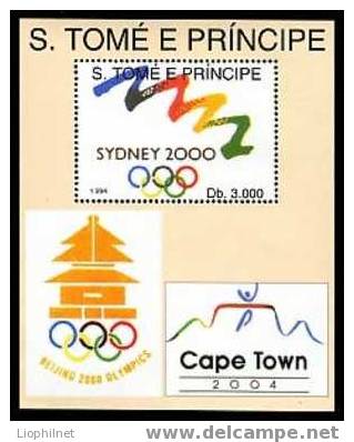 SAINT-THOMAS ET PRINCE 1994, SYDNEY 2000 + VILLES CANDIDATES, 1 Bloc. R949 - Sommer 2000: Sydney