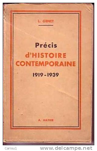 C1 Genet PRECIS HISTOIRE CONTEMPORAINE 1919 1939 - Histoire