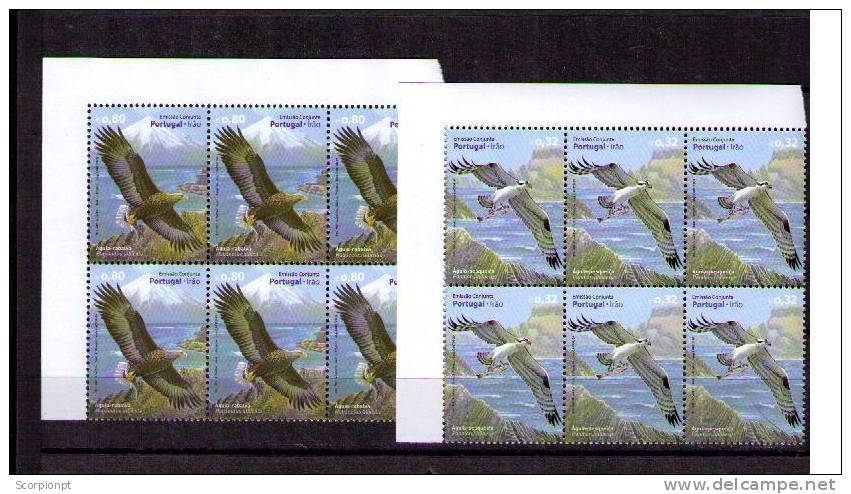 Osprey Balbuzar Pêcheur Birds Oiseaux Faune Animaux Set PORTUGAL Only (+ Iran Joint Issue Conjoint) Sp1074 - Unused Stamps