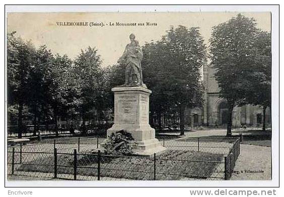 Cpa VILLEMOMBLE Monument Aux Morts -ed Bory - Villemomble
