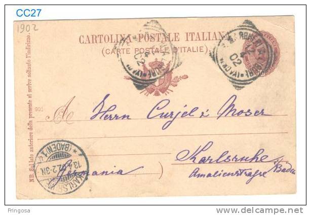 Cartolina Postale Italiana 901: Used  To Portugal 1902 - Caixa # 3 - Entiers Postaux