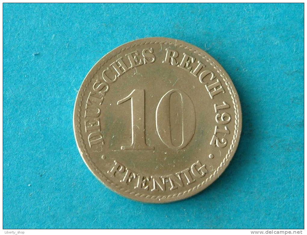 1912 A - 10 PFENNIG / KM 12 ( For Grade, Please See Photo ) ! - 10 Pfennig