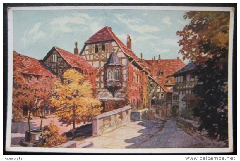 Eisenach - Künstlerkarte Wartburg: Vorhof Und Torfahrt - Eisenach